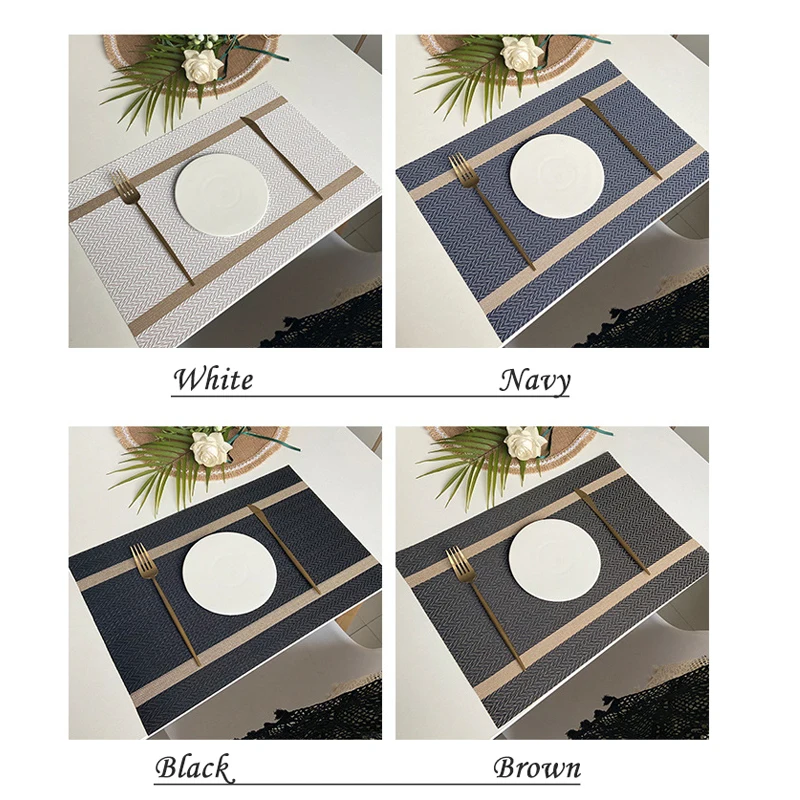 Set of 4 PVC Placemat for Dining Table Mat Set Linens Place Mat Accessories Cup Wine Decorative Mat Placemats for Table