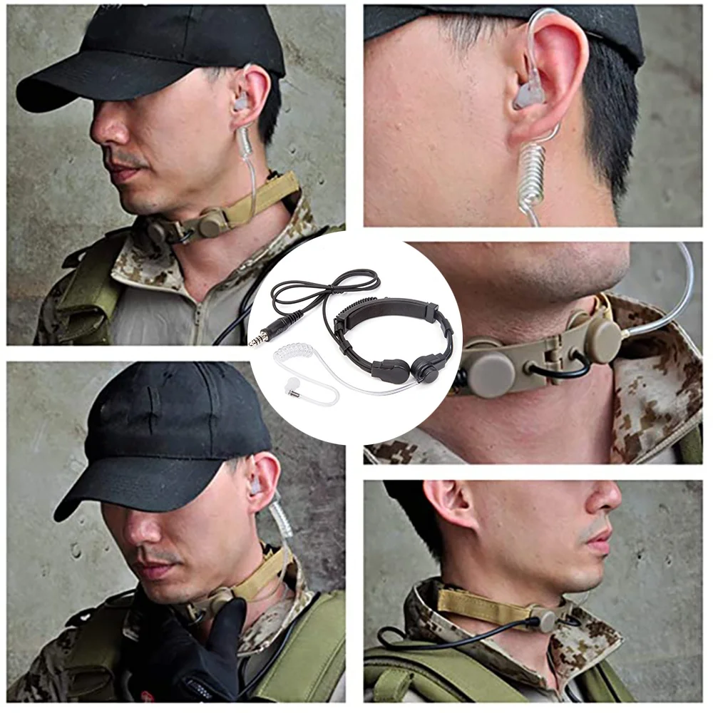 トランシーバーu94 pttヘッドセット,伸縮式スロート,ショックエアコンダクター,マイク,ラジオ,プラグ3.5mm