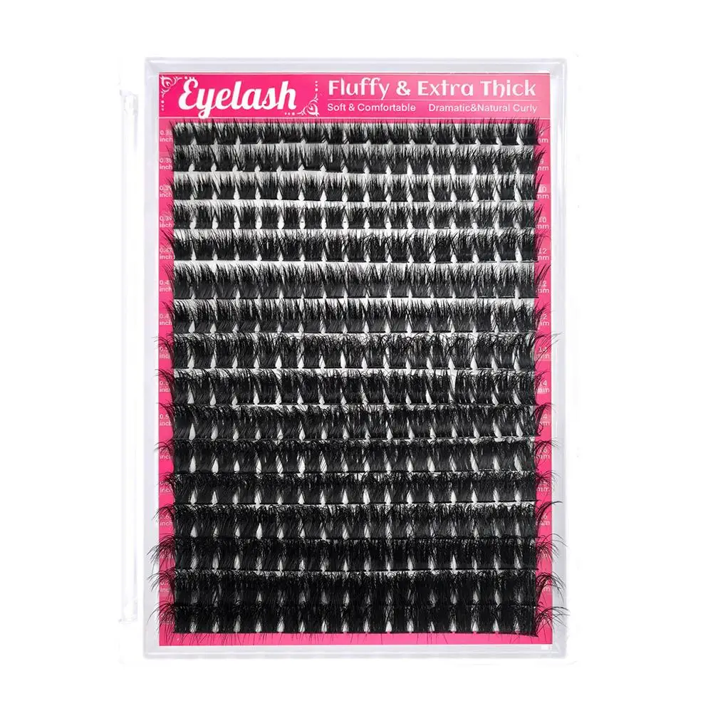 168PCS Individuale Estensione Ciglia Finte 100D Spessore Soffici Cluster D Curl Wispy Individuale Ciglia Strumento di Trucco Quotidiano
