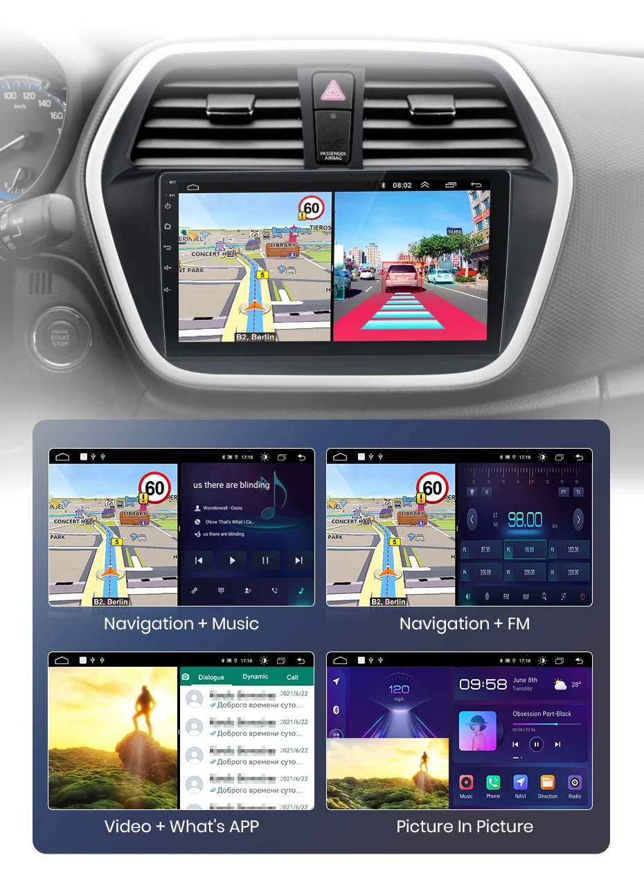 Junsun Carplay Android Auto Autoradio für Suzuki Sx4 2 S-Cross 2012 - 2016 Intelligentes System GPS Stereo Multimedia-Haupteinheit – Detail 21