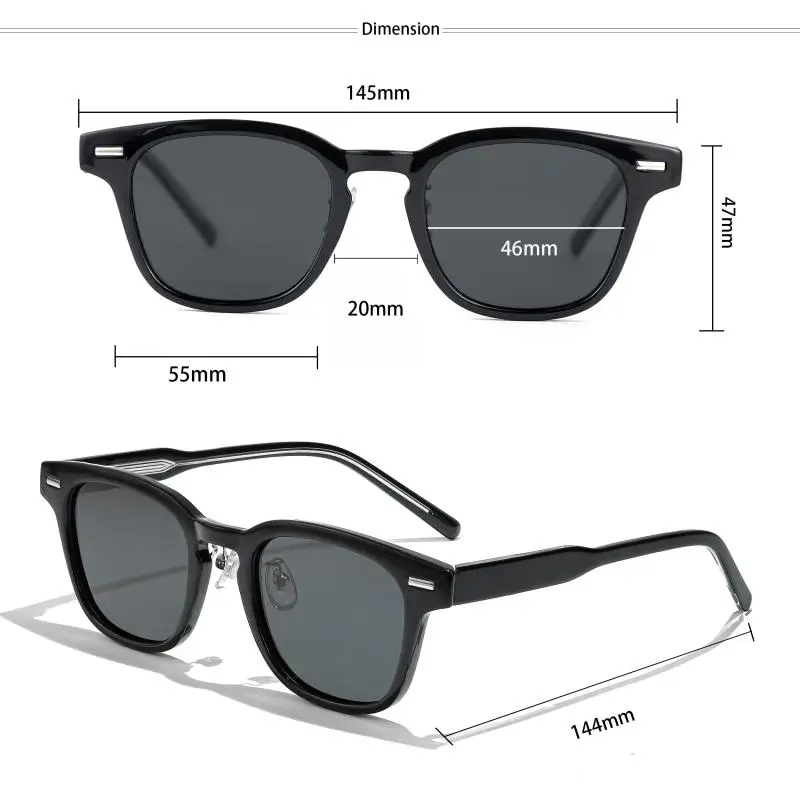 CATERSIDE Retro Quadrat Polarisierte Sonnenbrille Männer TR90 Rahmen Hohe Qualität Sonnenbrille für Frauen Fahren Angeln Party Brillen – Detail 3