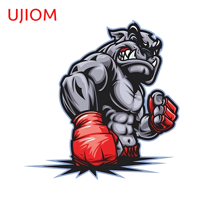 UJIOM Fighter Dog Pitbull Wall Sticker Popular Humorous Sofa Wall Computer Cooler Decals Occlusion Scratch Game Room Decor