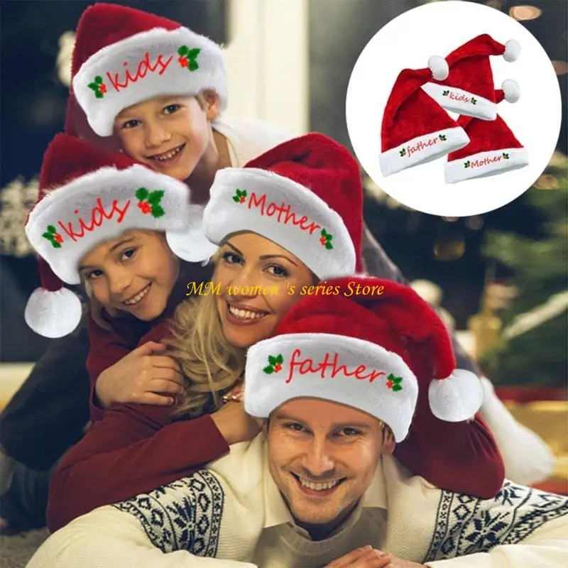 Q39C Đỏ Sang Trọng Giáng Sinh Mũ Cho Kỳ Nghỉ Sự Kiện Ông Già Noel Trang Phục Đảng Mũ Dành Cho Người Lớn Trẻ Đáng Yêu Santa Cụ