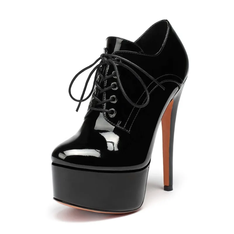 

European and American Women's Fashion Spring and Autumn New Style Stiletto High Heel Thick Bottom Front Strap Single Shoe
