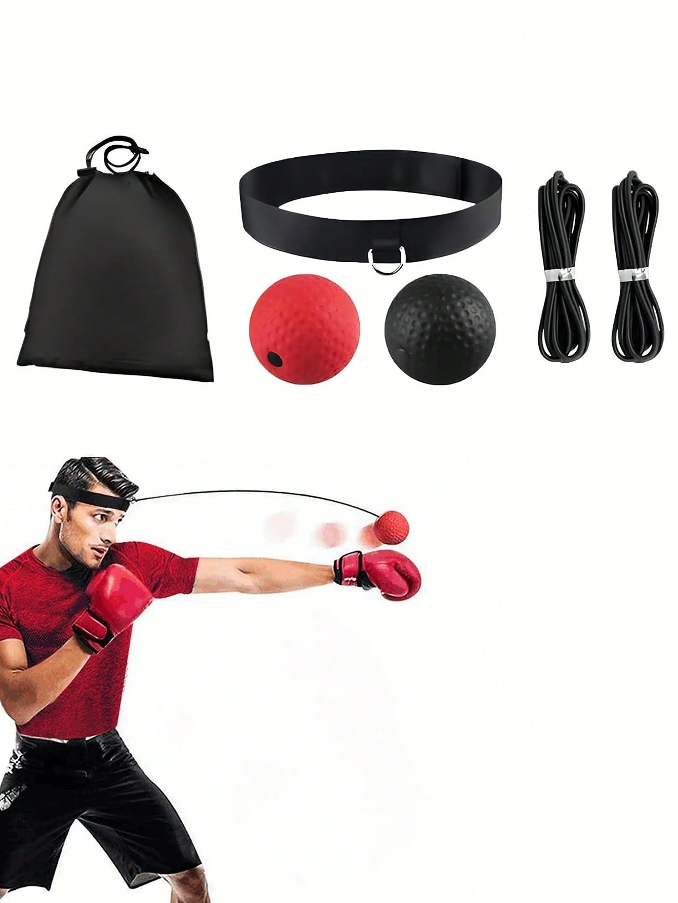 Adjustable Head Mounted Boxing Reflex Speed Ball Set MMA  Training Punch  Equipment Improve Hand Eye Coordination Reaction Focus