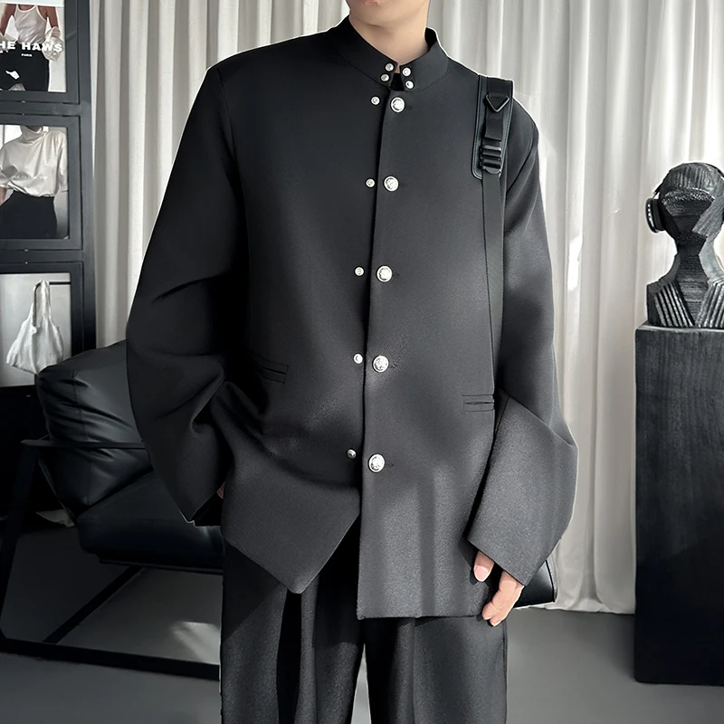 

TANGZ STUDIO New Chinese Sle Casual Suit Jaet Men's Haome Small Collar Deconstructed Western Wear