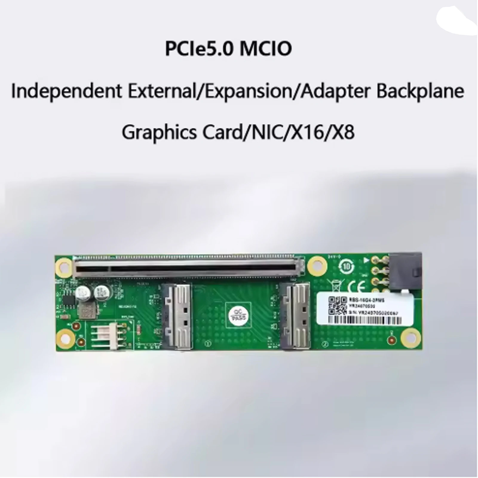 PCle 5.0 X16 To MCIO 8i 1U Independent Extension Adapter / Expansion Adapter Card Dual MCIO Port HBA Card 32Gb/s 2x MCIO X8
