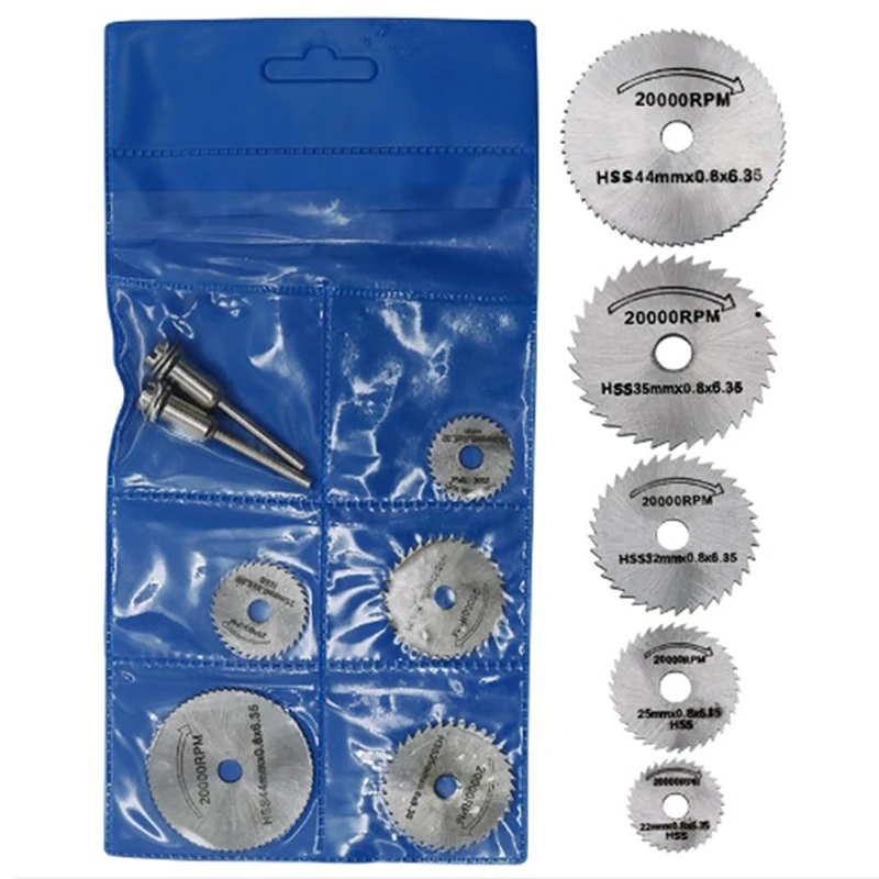 7PCS HSS Circular Saw Blade For Drill Rotary Tool Cutting Wheel Discs