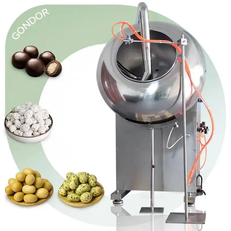 Peanut Almond Sugar Tablet Film Mini Seed Chocolate Coating Pan Candy Polishing Machine Steel Automatic