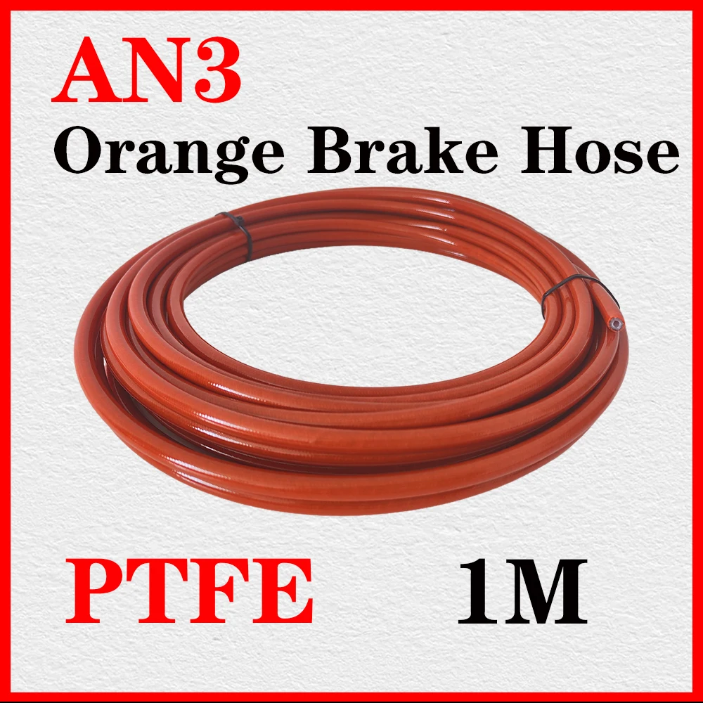 

AN3 PTFE Orange Universal Racing/Motorcycle Brake Line Motorcycle Dirt Bike Braided Steel Hydraulic Reinforce Clutch Oil Hose 1M