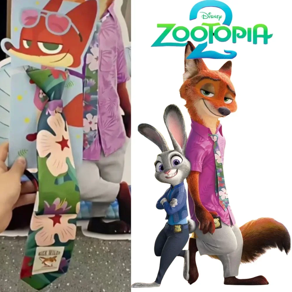 

Новый аниме Disney Zootopia Nick Wilde клипса галстук стильный удобный мультяшный нишевый принт повседневный аксессуар вечерние реквизит для косплея