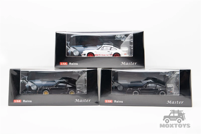 Master 1:64 911 930 Turbo Black Birdblack openable hood ver Diecast Model Car