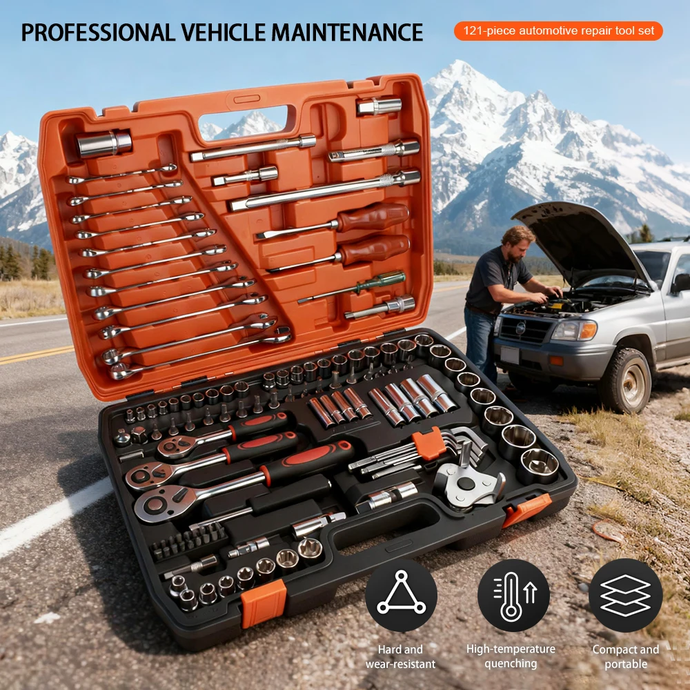 

Multi-function Auto Repair Tool Kit Automotive Tool Kit Steel Socket Wrench Set Car Mechanics Tool Set Power Tool Accessory Set
