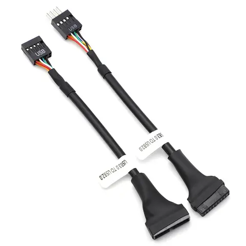 1Pcs USB 2.0 Motherboard IDC 9pin female to USB 3.0 19/20 Pin male Adapter,mainboard USB 3.0 20 Pin Header to USB 2.0 9Pin Cable