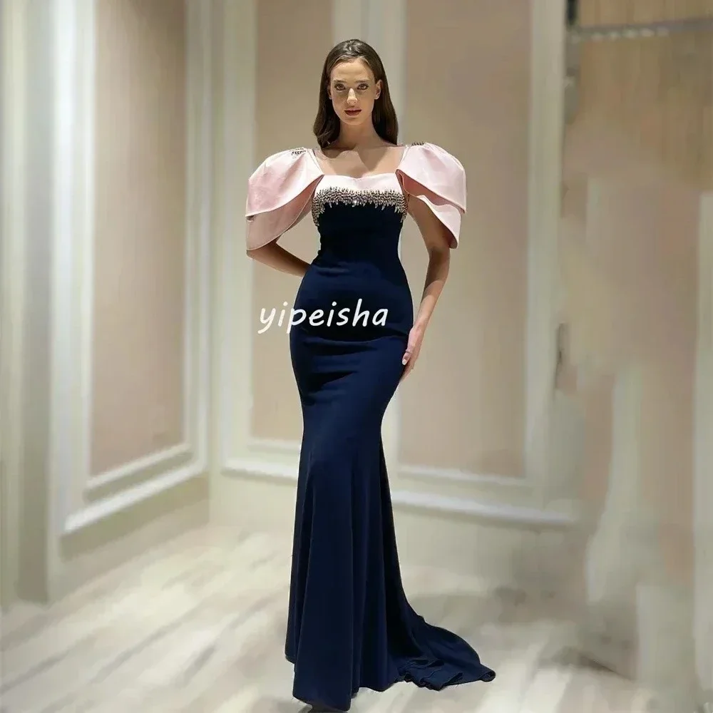 Vestidos de noite jérsei lantejoulas strass sem alças vestido longo requintado alta qualidade vestidos de festa de baile para mulher personalizado
