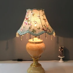 Paralume europeo lampadario in tessuto Jacquard copertura della lampada da parete con nappe di perline accessori per recinzione con paralume in tessuto di lusso retrò