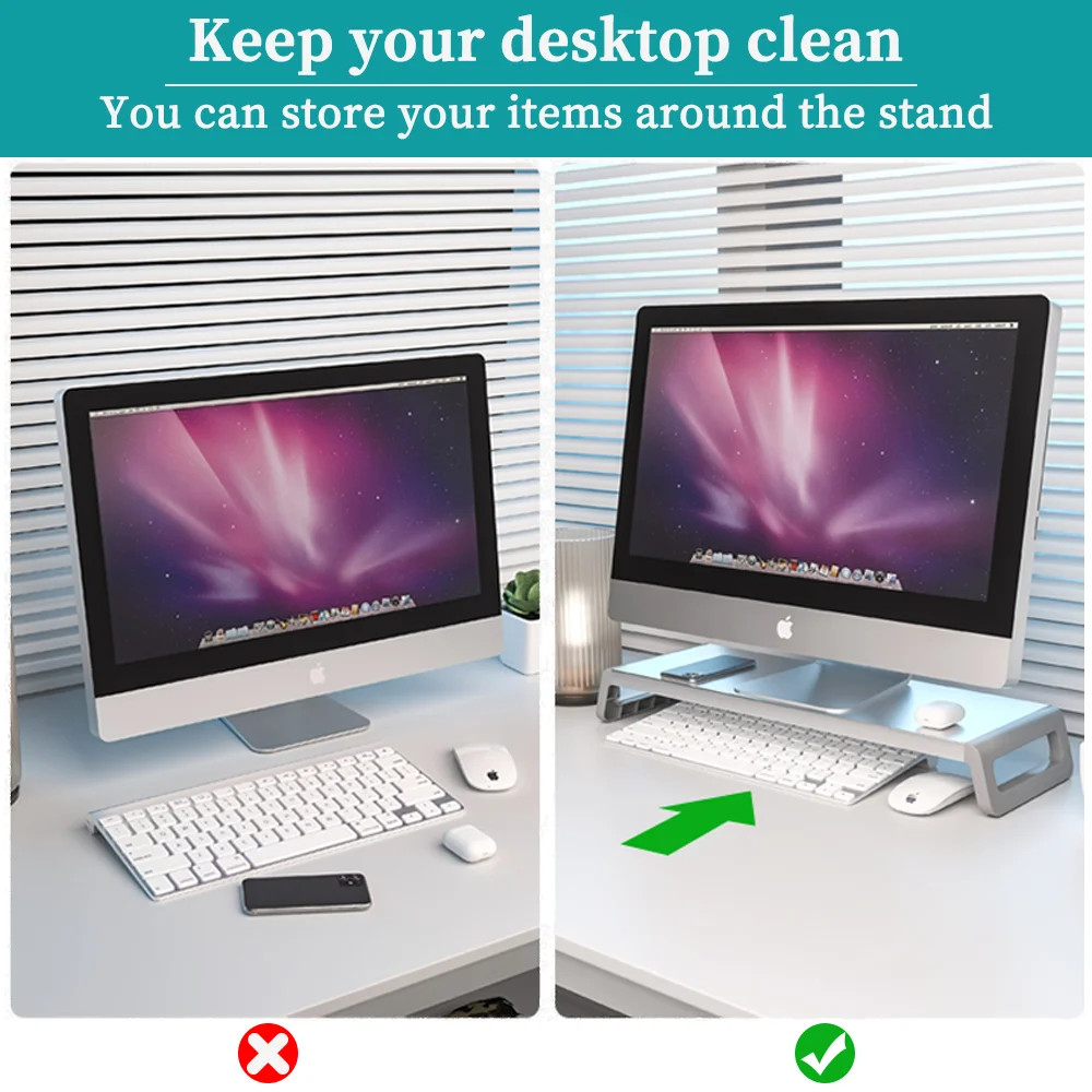Универсальная подставка для монитора, металлический и АБС-материал, подставка для экрана ноутбука, ПК, кронштейн-органайзер, поддержка настольного монитора для домашнего офиса