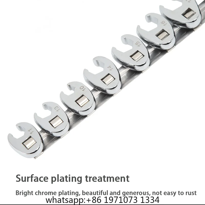 10-22mm Metric Nut Wrench Tool Kit 3/8-inch Interchangeable Head Open End L-type Combination Ratchet Wrench Suitable Household T