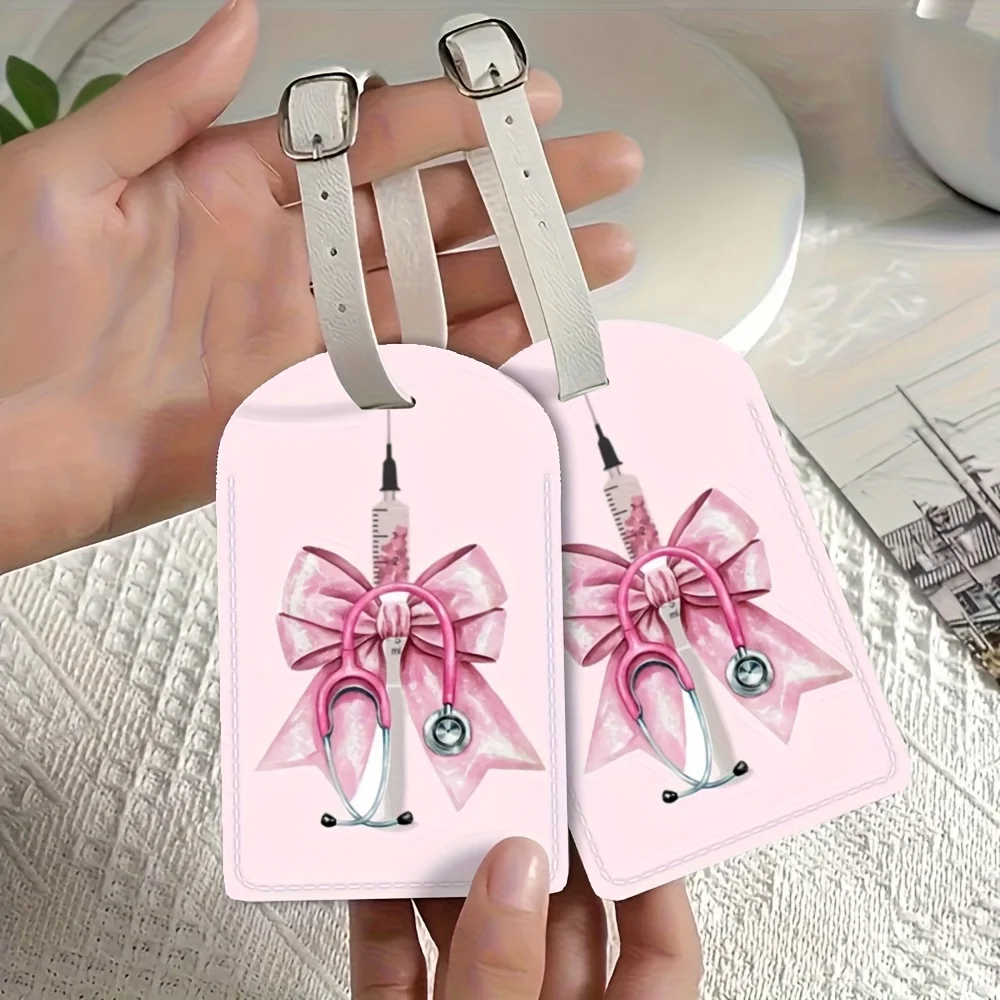 Nurse Theme Themed Luggage Tag Featuring a Name Id Card Made from PU Material Perfect for Identifying Your Luggage Travel Gifts