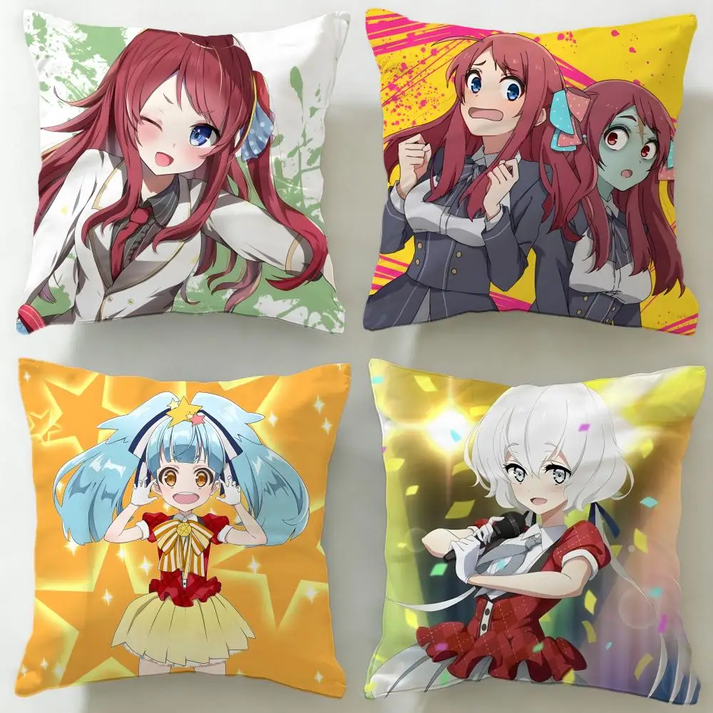 Idol Anime Zombie Land Saga Cushion Cover Soft & Easy-Wash Pillow Case – Versatile for Couch, Bed, Travel and Office