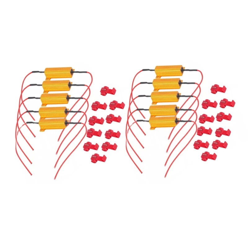 

10 шт., 50 Вт, 6 Ом, нагрузочные резисторы, фиксация светодиодной лампы указателя поворота, быстрая гипервспышка, мигающий код