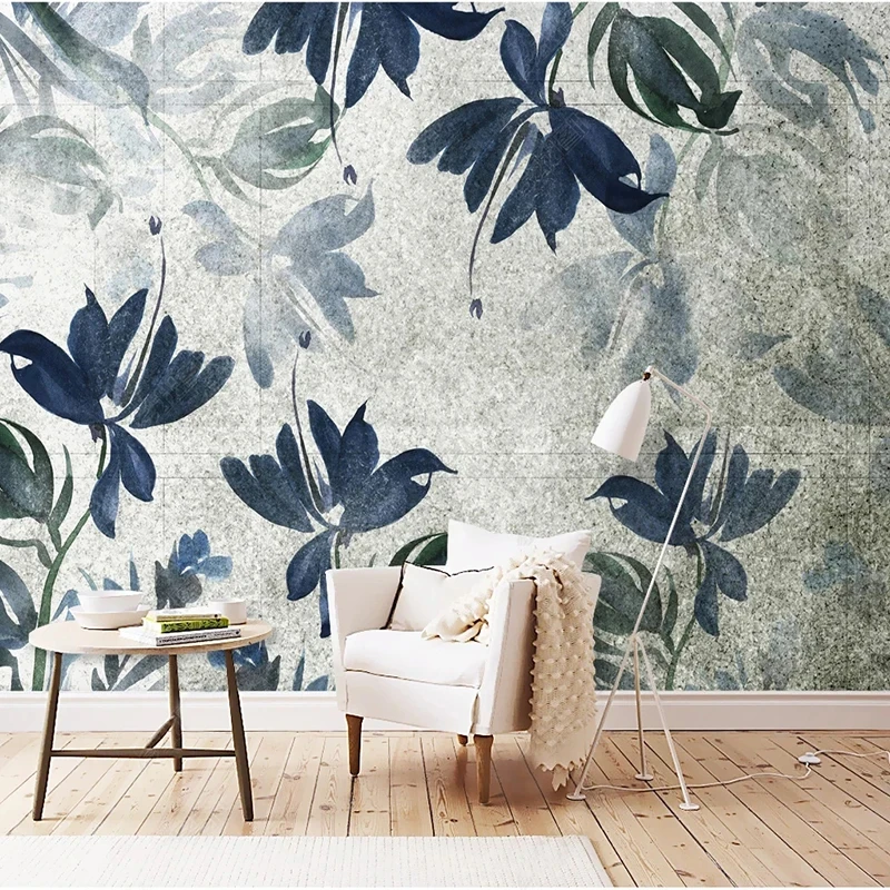 

Custom Wallpaper 3d Golden Leaves Grey Lines Wall Painting Art For Vintage Tropical Plant Leaves Living Room Hydrangea WallPaper