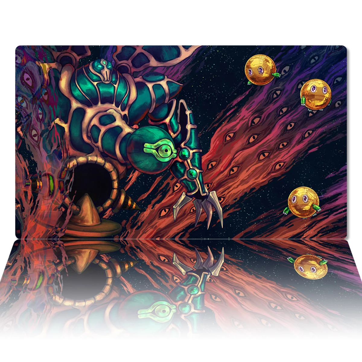 YuGiOh Playmat Relinquished & Thousand-Eyes Restrict TCG CCG Board Game Trading Card Game Mat Mouse Pad Rubber Desk Mat Zone Bag