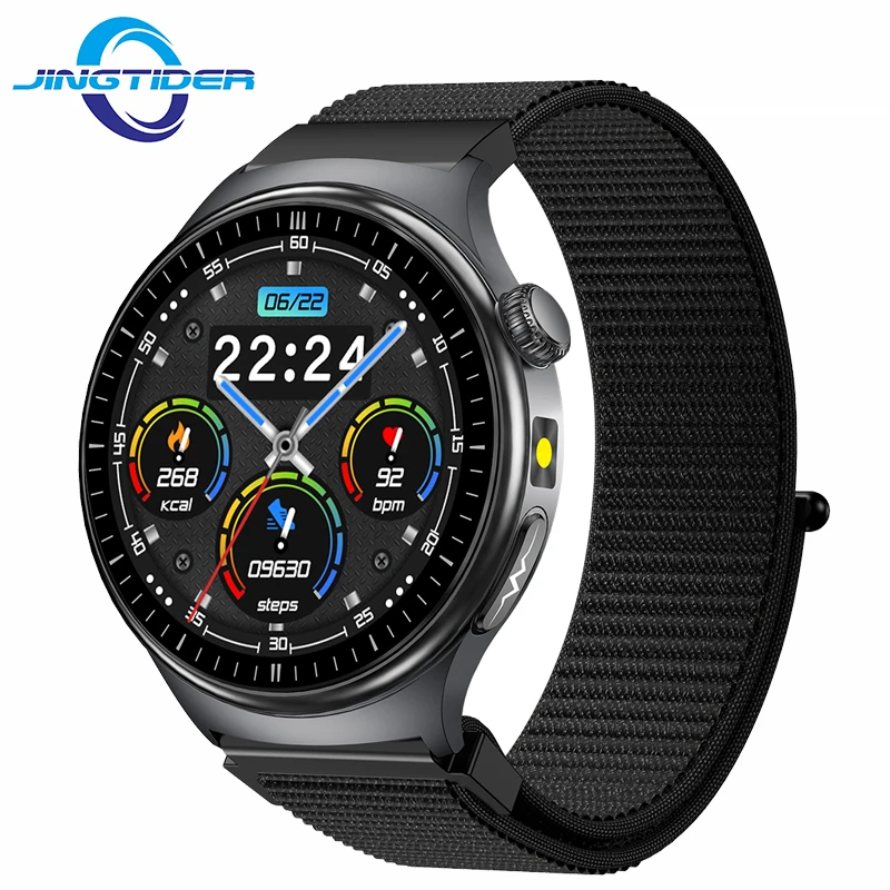 

TK27 Smart Watch Men 1.43" AMOLED Round Screen IP68 Waterproof Body Temperature Blood Oxygen Pressure Smartwatch Flashlight