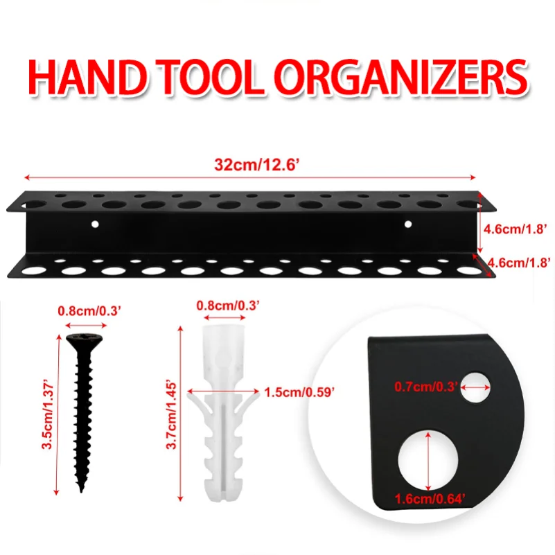 23 حفرة الحائط الأجهزة أداة تخزين الرف ورشة عمل أداة اليد المنظمون مفك البراغي رف أداة رف كماشة حامل أداة