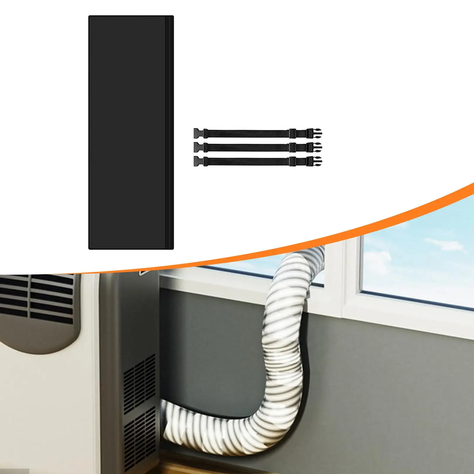 Envoltório isolado da tampa da mangueira do condicionador de ar, capa de ventilação do duto, fácil instalação, com 3 alças ajustáveis luva universal contra poeira