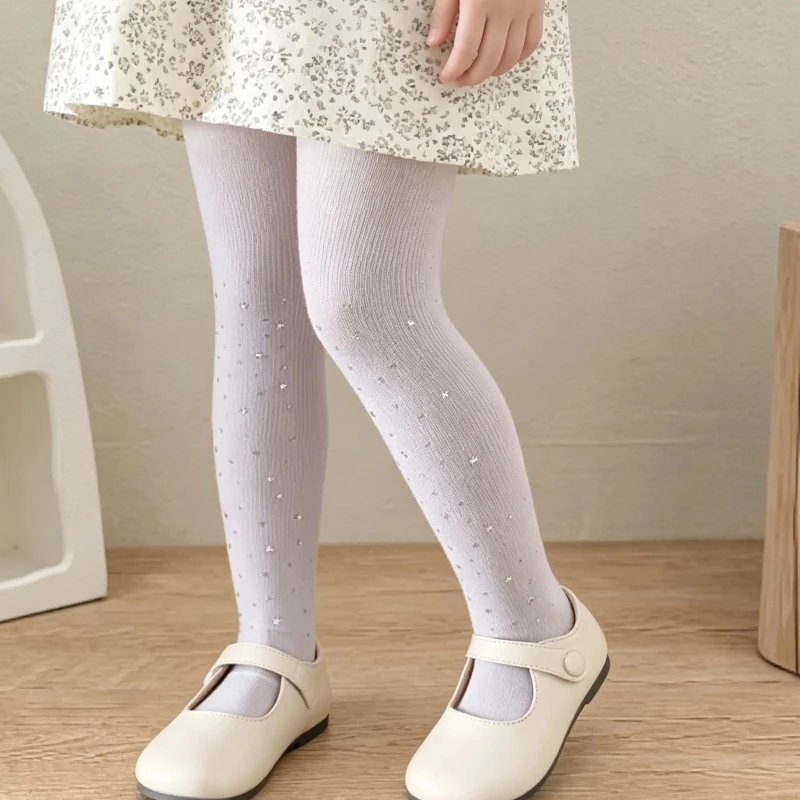 Cute Sweet Girls Lolita Colorful Pantyhose Featuring Full Sparkling Rhinestone Decoration Snag‑Resistant Breathable Soft Tights