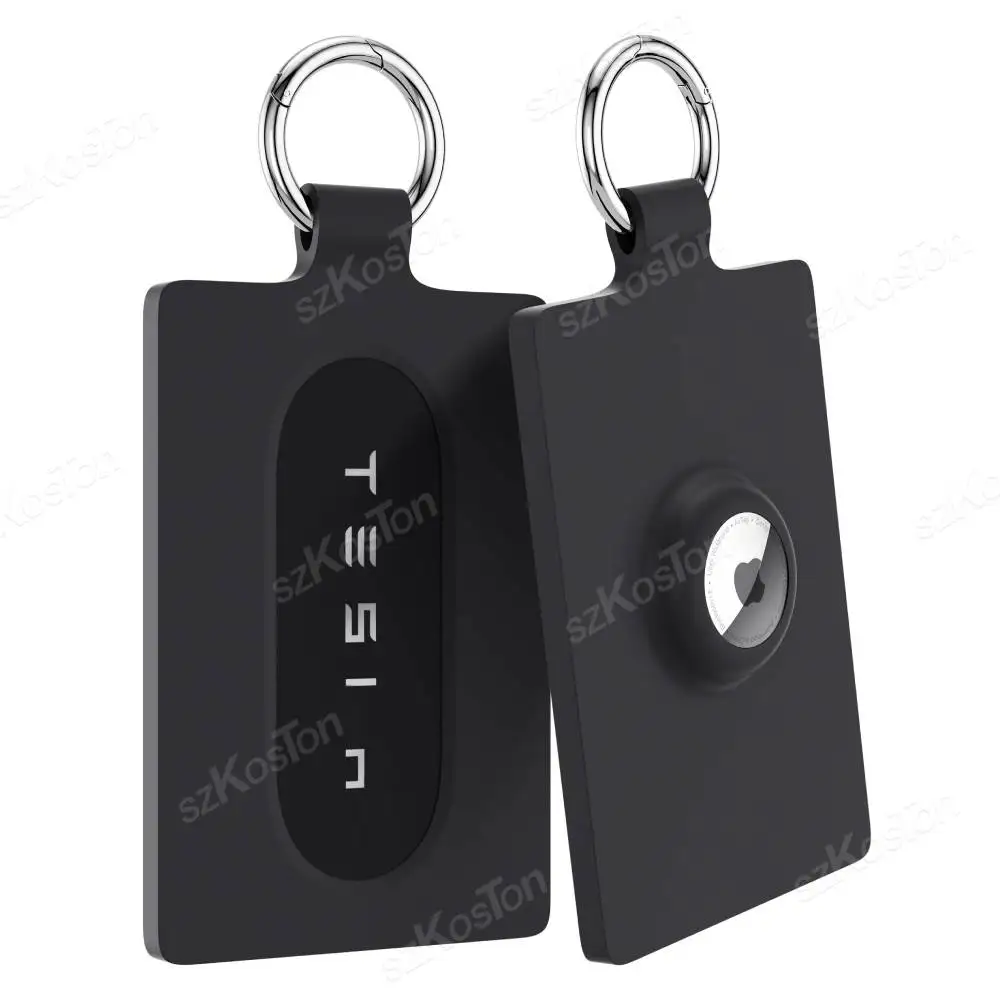 Kartenhalterhülle für AirTag & Tes-la Key Card, weiche Silikon-Schutzhülle, kompatibel mit Tes-la Model 3, Y S X Key