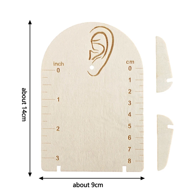 Earring Measurement Display Stand Wood Ear Stud Stand Earring Organizer Frame With Measurement Arch-Shaped Earring Holder