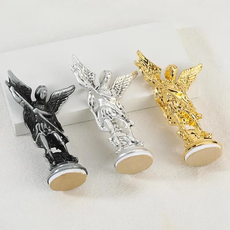 Mini Brass Angel Statues Vintage Praying Angel & Archangel Michael Figurine Religious Desktop Ornaments Home Office Decor Craft
