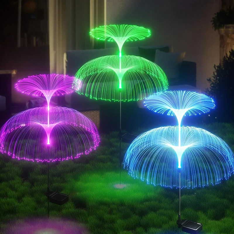 LED Solar Jellyfish Light Outdoor Garden Lawn Lights Sunlight Powered Waterproof Landscape Lamps Decor For Yard Patio Walkway