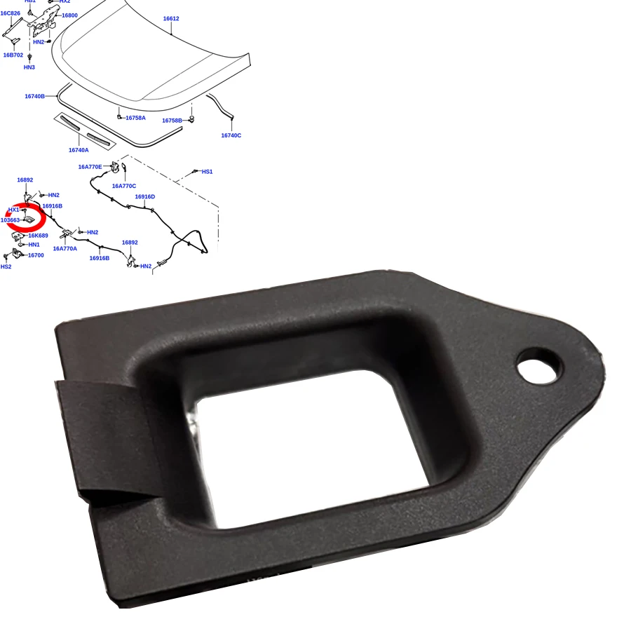 Wooeight 1Pc Front Engine Hood Lock Holder Cover Guide Hook Bracket LR153873 Fit For Land Rover Range Rover Executive 2022-2025