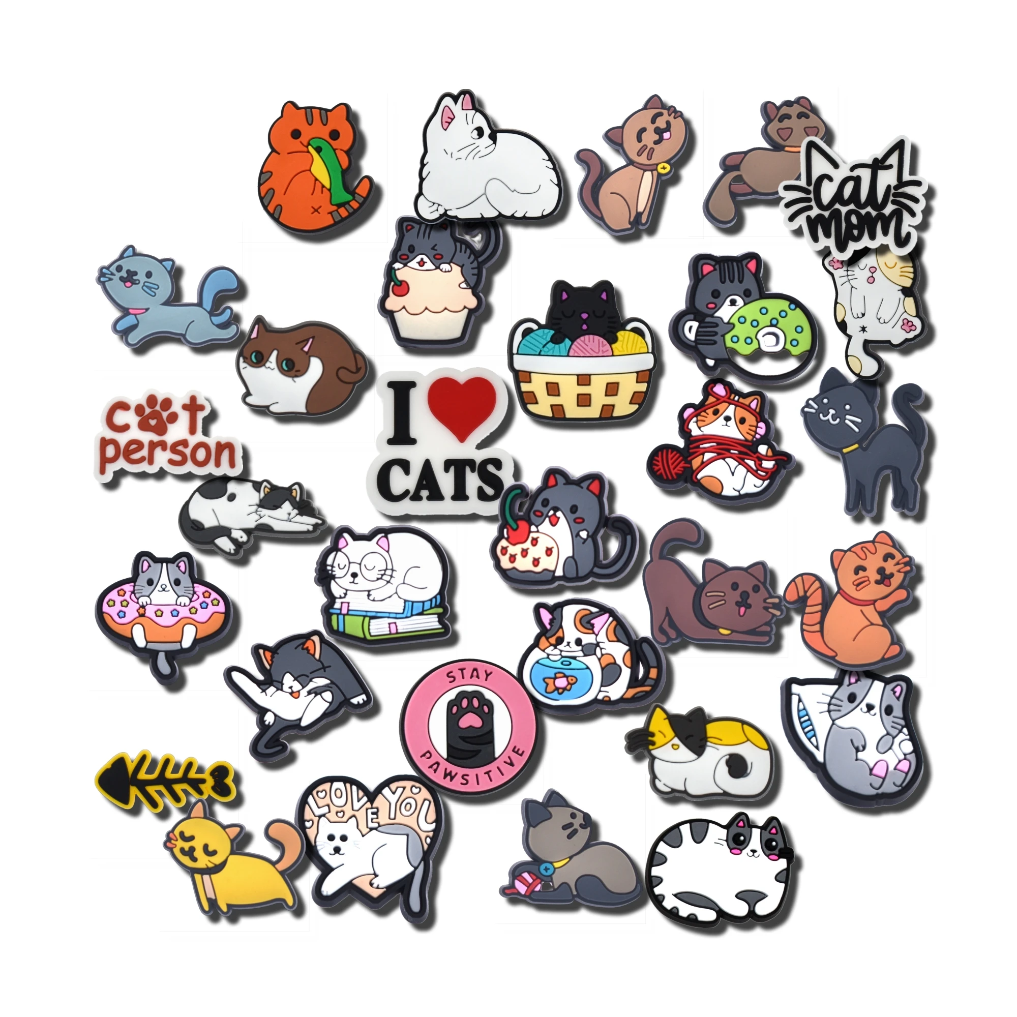 Cute Cats Shoes Charms for Shoe Accessories Sneakers Garden Shoe Decoration Pins Woman Men Kids Animals Dropshipping Wholesale