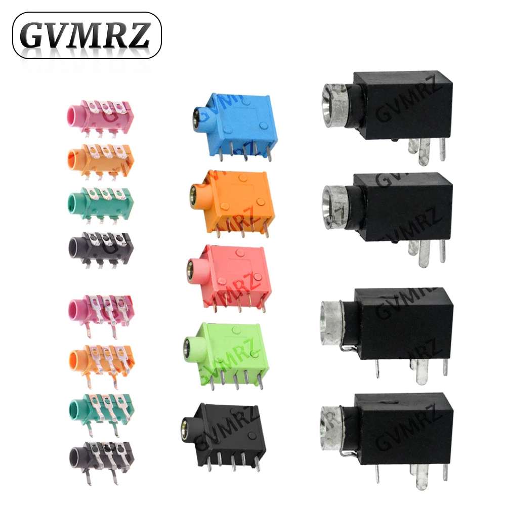 PJ-210 PJ-215 PJ-313 3.5MM Headphone jack Audio video female dual channel stereo Jack Socket Stereo Solder Panel Mount 5/6P SMD