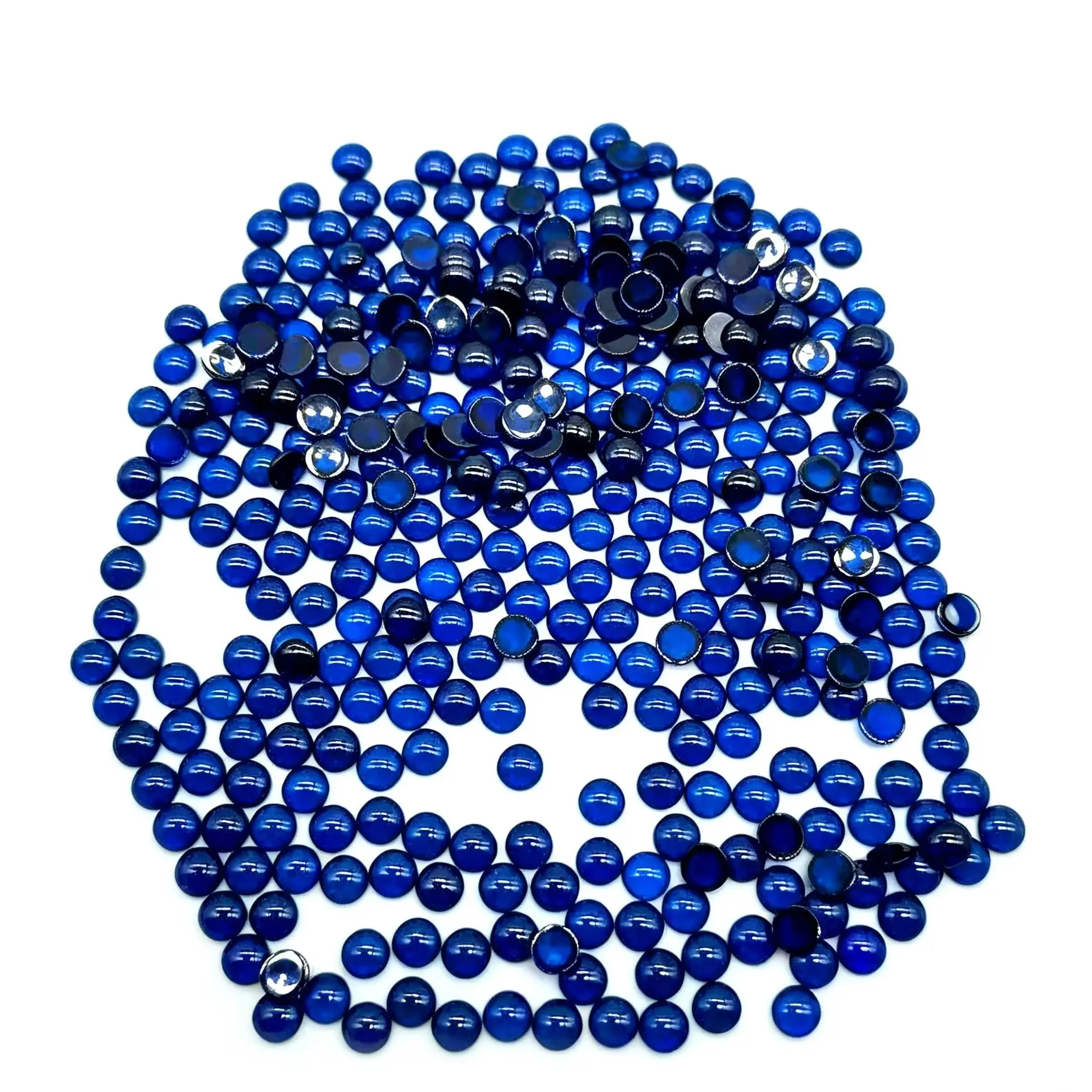 Round Blue Sapphire Watch Head Crown Accessories Fit Cartier Tank Ballon Bleu Pasha Panthere Santos Ronde Drive Tortue Series
