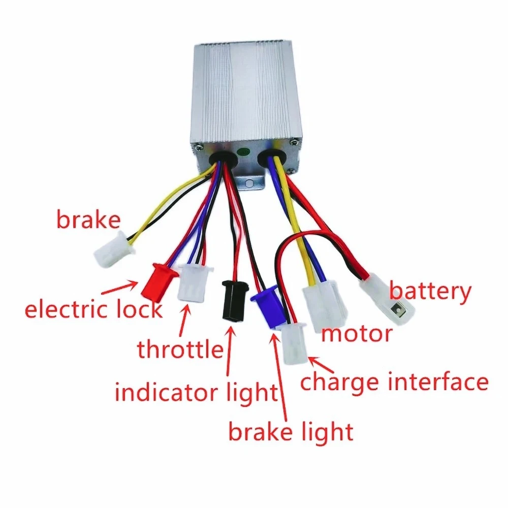 Controlador  Motor CC cepillado para bicicleta eléctrica, 24V, 36V, 48V, 500W, 350W, 250W