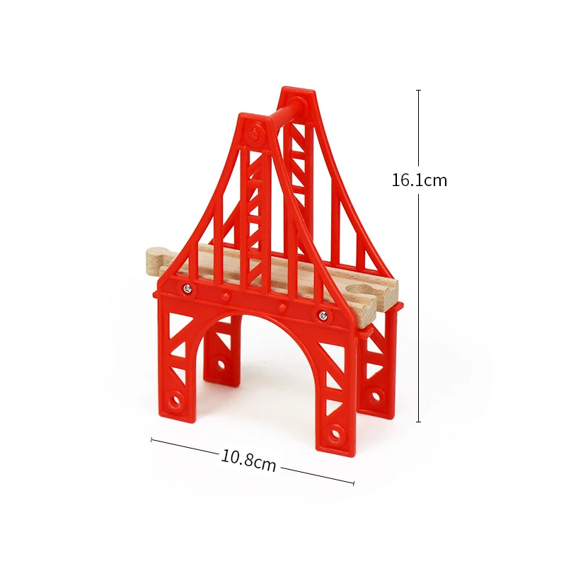 Wooden Train Track Assembly Toys For All Thomas Trains Car Bridge Piers Traffic Light Beech Wooden Railway Kid Creative Toy