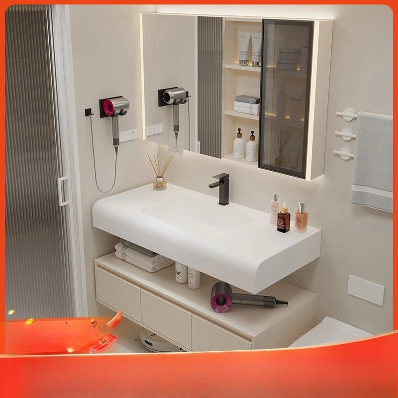 Arc Hotel Fengqi Meishi Integrated Basin Bathroom Cabinet Toilet Hand Wash Rack Bathroom Cabinet Combination