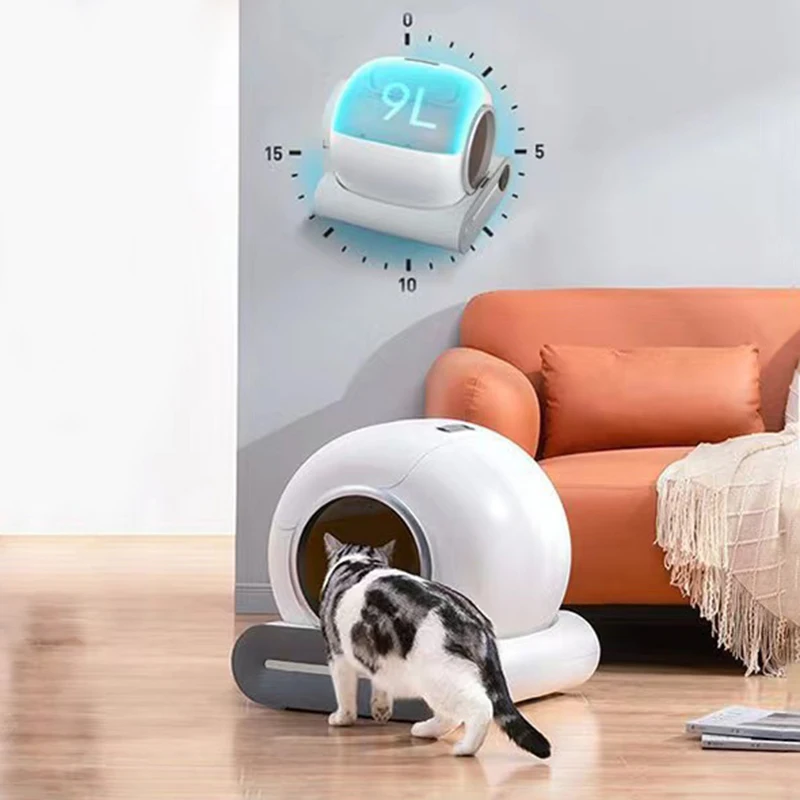 WC automático cerrado para gatos – Bandeja de arena autolimpiante 65L - imagen 5