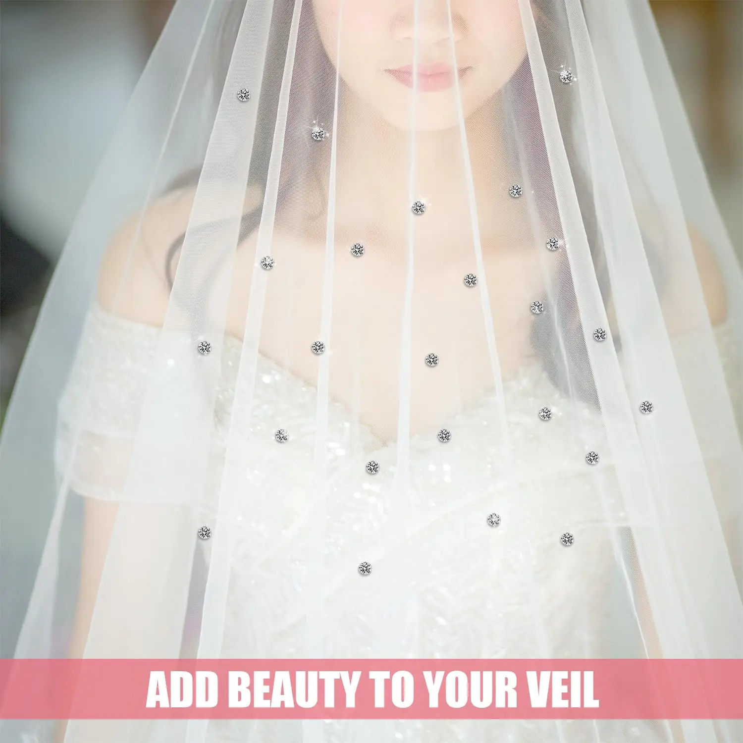 24pcs Veil Weights Wedding Magnetic Diamonds, Elegant Shiny Rhinestones Crystals Hijab Magnets for Dress Veil Accessories image 6