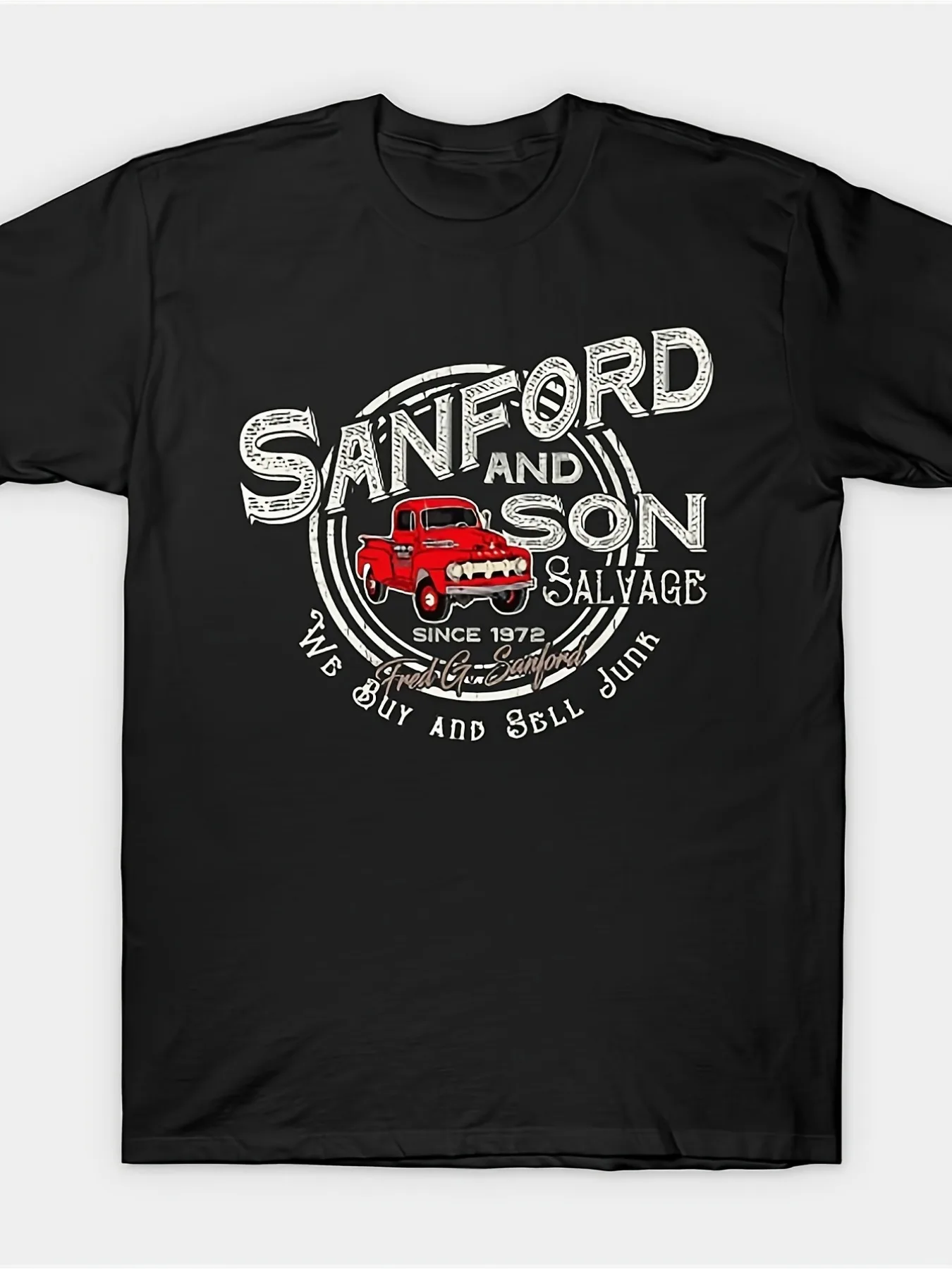 

Sanford Son Vintage Print T-Shirt Premium Cotton, Comfort Fit for Men Boys Casual Short Sleeve Crew Neck Tee Summer Streetwear