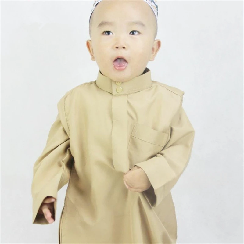 Boys Abaya Traditional Prayer Islamic Clothing Arab Kids Jubba Thobe Saudi Arabia Dubai Eid Blouse Muslim Dress Kaftan Robe Gown