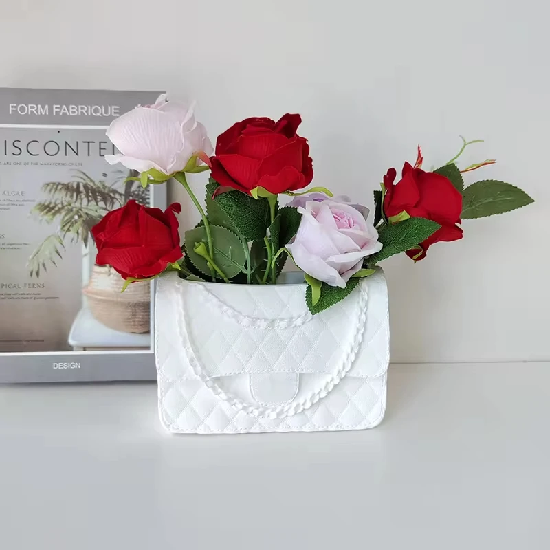 Large Luxury Handbag Suitcase Bucket Silicone Vase Flowerspot Mold