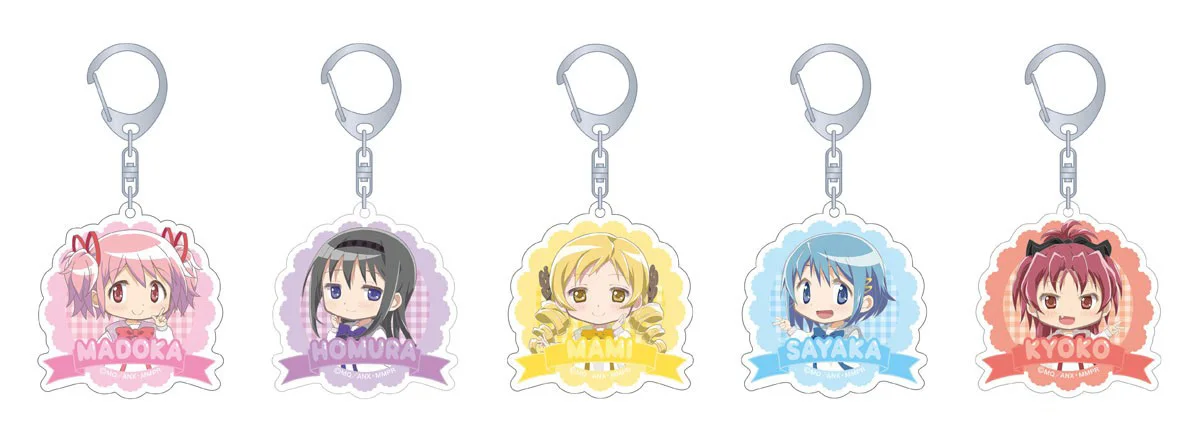 

Charm Anime Fans Gifts Puella Magi Madoka Magica Acrylic Keychain HD Figures Big Key Ring Especially Anime Toy Series About 6cm