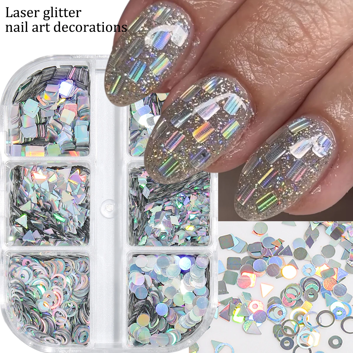 Diamond and Rectangular Sequin Nail Art Accessories, Retro Floral Patchwork Sequin Nail Art, DIY Versatile Sequins.