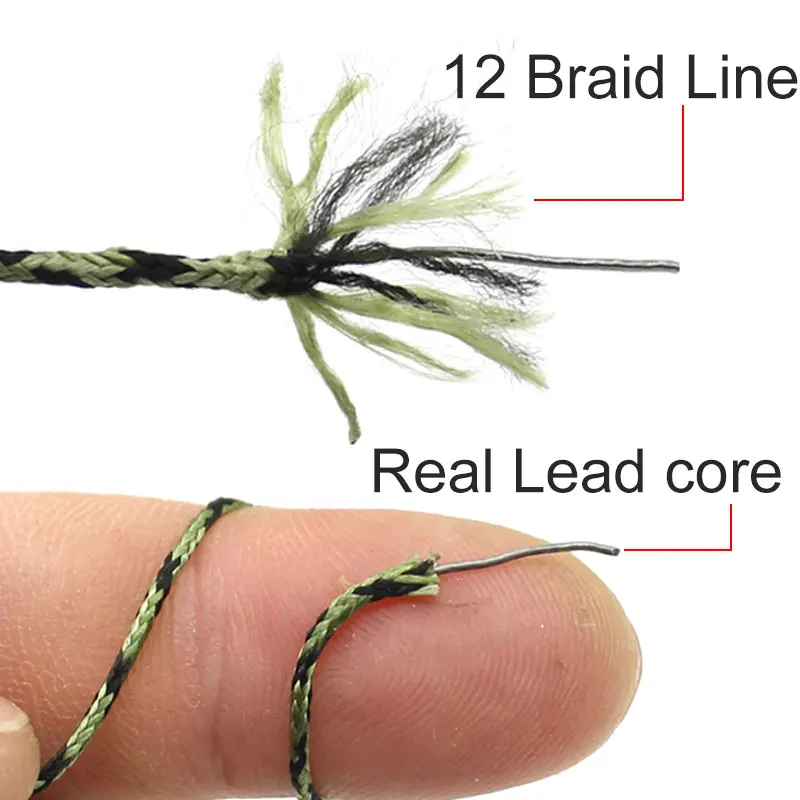 100cm Carp Fishing Lead Core Line Leader Leadcore Lead Clips 12 Braided Leader Line  Carp Hair Chod Rig For Carp Fishing Tackle